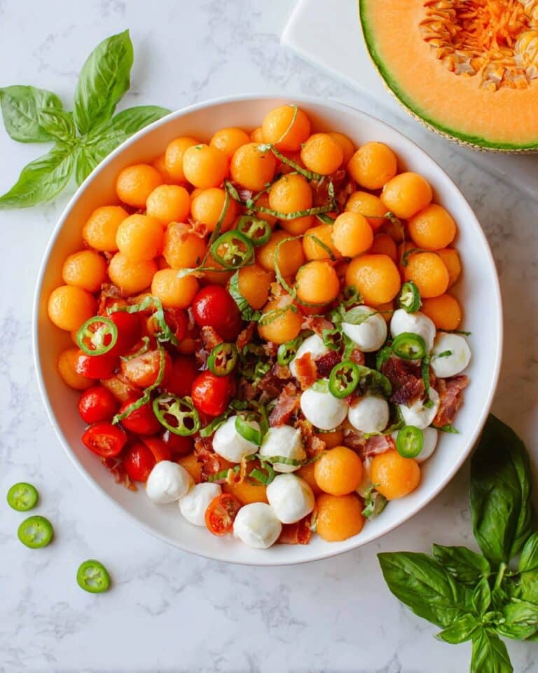 Fresh Melon Salad with Crispy Prosciutto and Basil Recipe