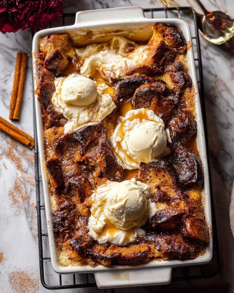Baked Cinnamon Apple Butter French Toast with Maple Cream and Cinnamon Syrup Recipe