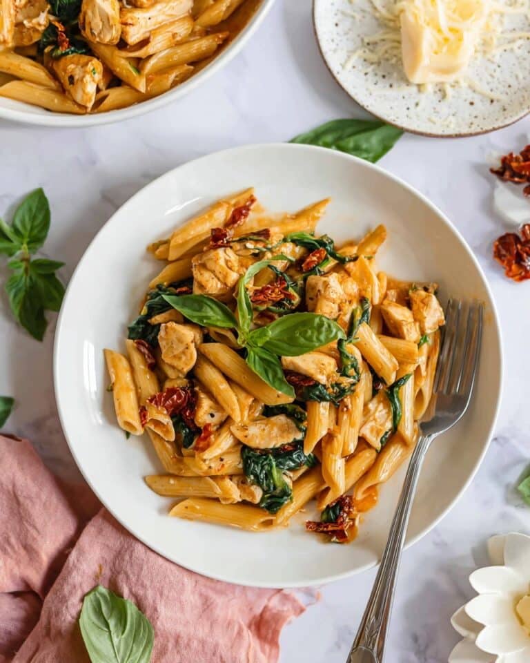 One-Pan Tuscan Chicken Pasta Recipe