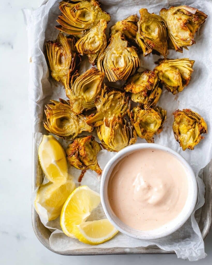 Air Fryer Artichoke Hearts with Garlic Aioli Recipe