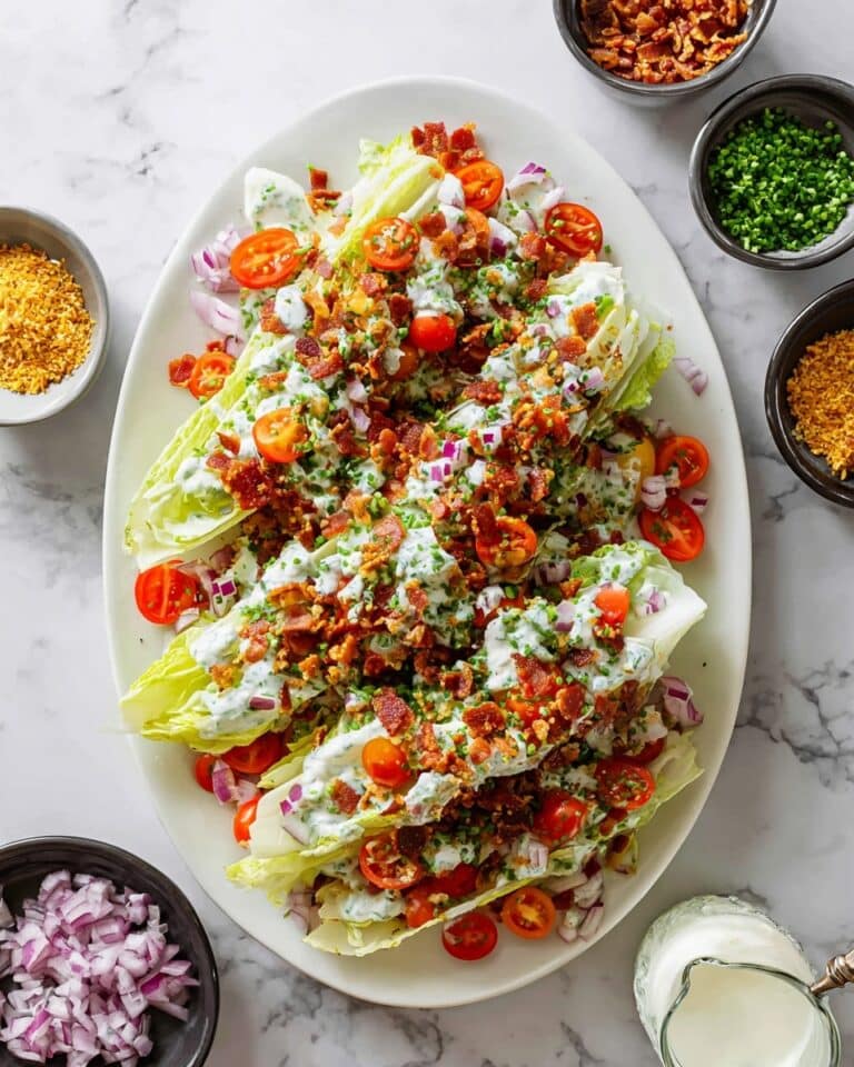 Crisp Wedge Salad with Homemade Ranch and Toasted Garlic Panko Breadcrumbs Recipe