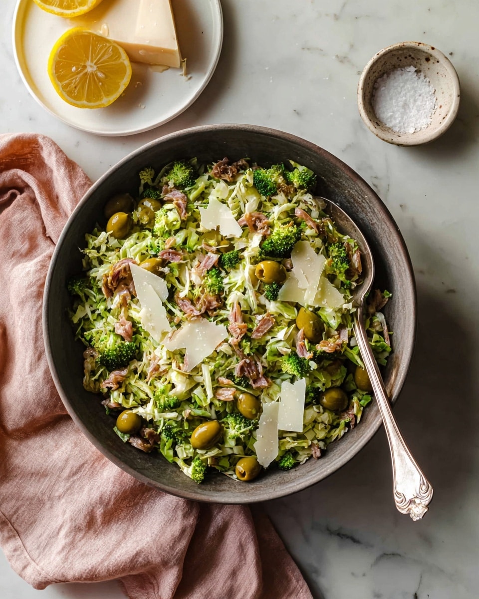 Broccoli Brussels Sprouts Salad with Sardines Recipe