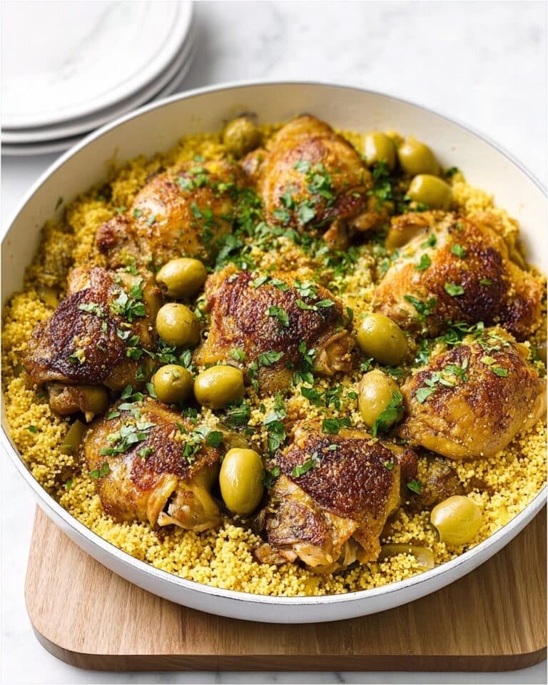 Chicken and Couscous One-Pot with Olives and Lemon Recipe