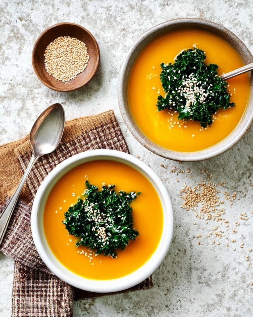 Miso & Butternut Soup with Sesame Kale Recipe