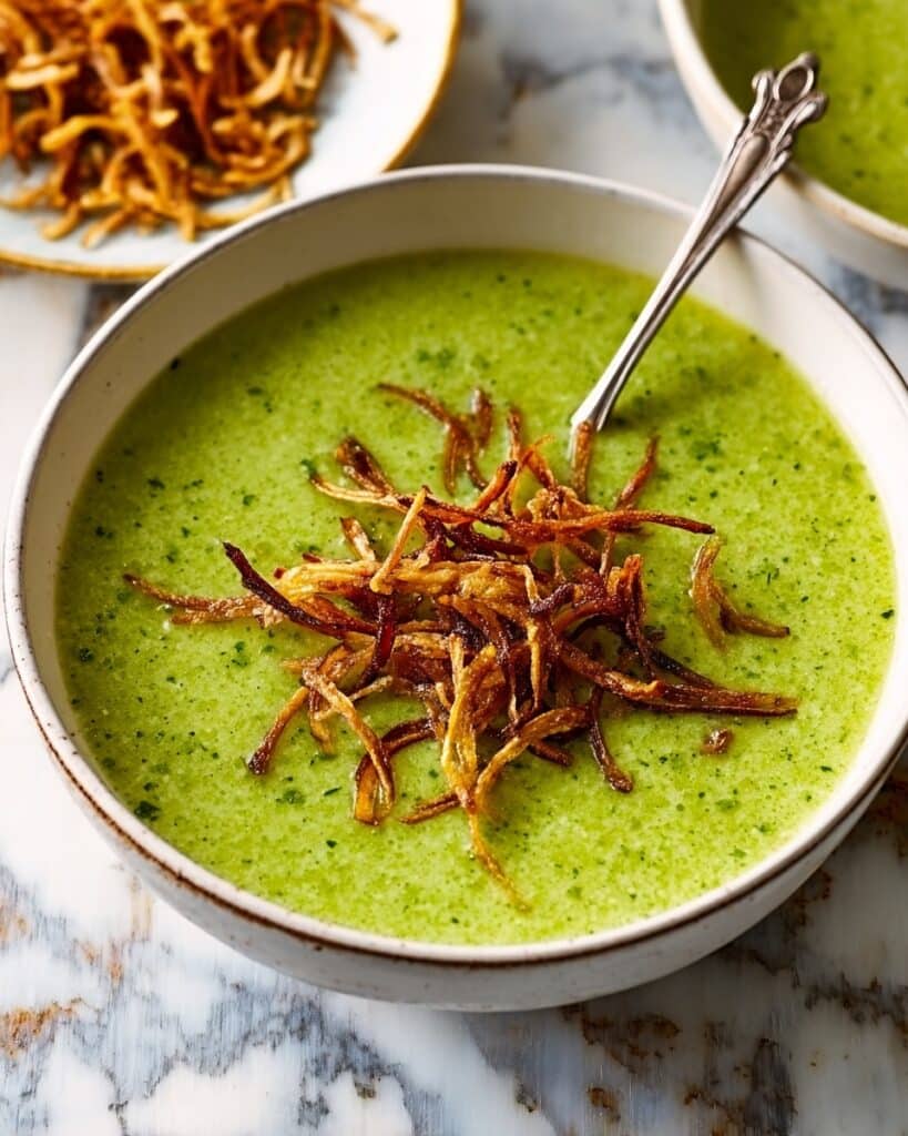 Leek, Kale & Potato Soup with Shoestring Fries Recipe