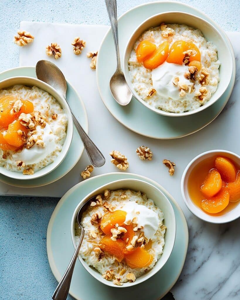 Vanilla and Cinnamon Breakfast Rice with Apricots, Yogurt, and Walnuts Recipe