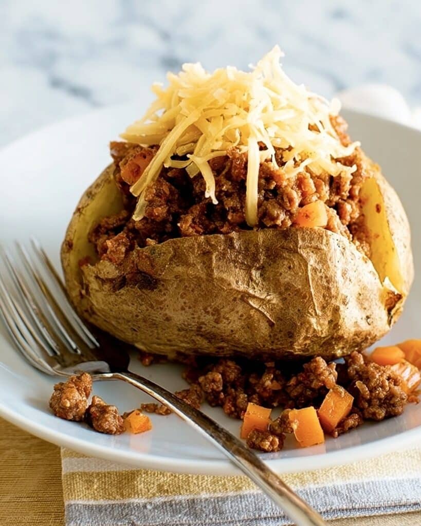 Baked Potato with Cheesy Mince Recipe