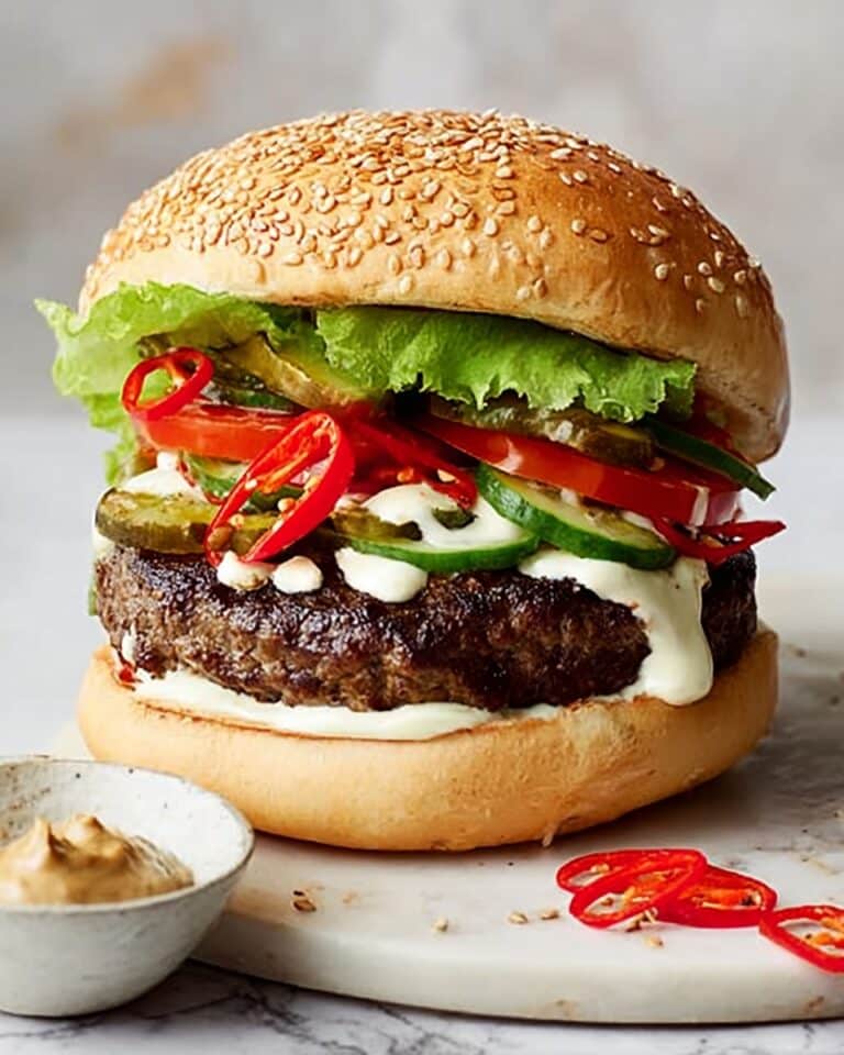 Lamb Kebab Burger with Garlic Yogurt Sauce Recipe