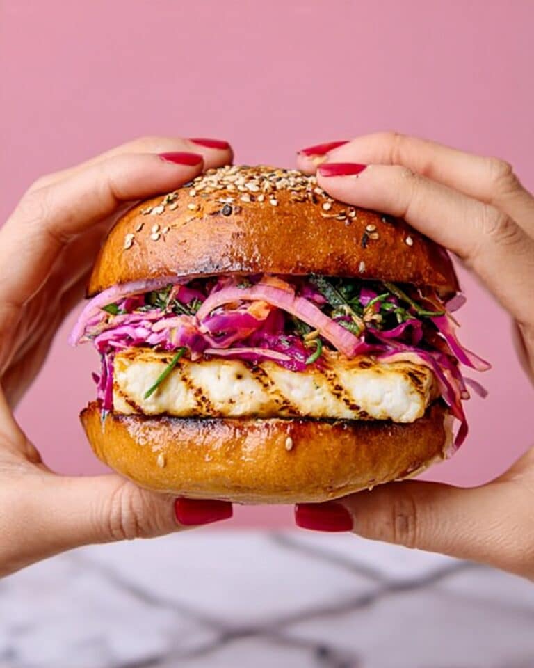 Spiced Halloumi & Pineapple Burger with Zingy Slaw Recipe