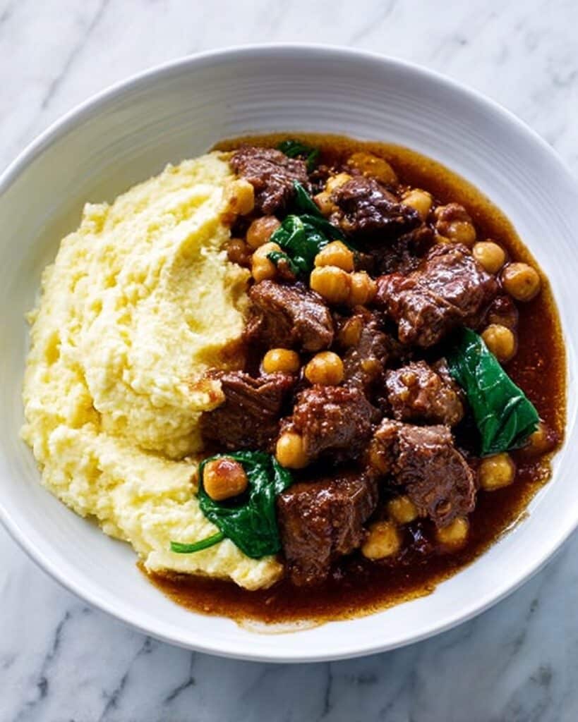 Lamb, Chickpea & Spinach Curry with Masala Mash Recipe