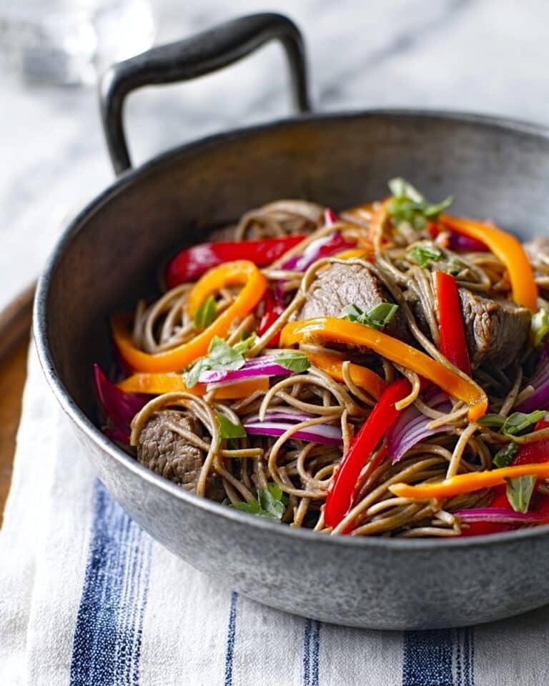 Lamb with Buckwheat Noodles and Tomato Dressing Recipe
