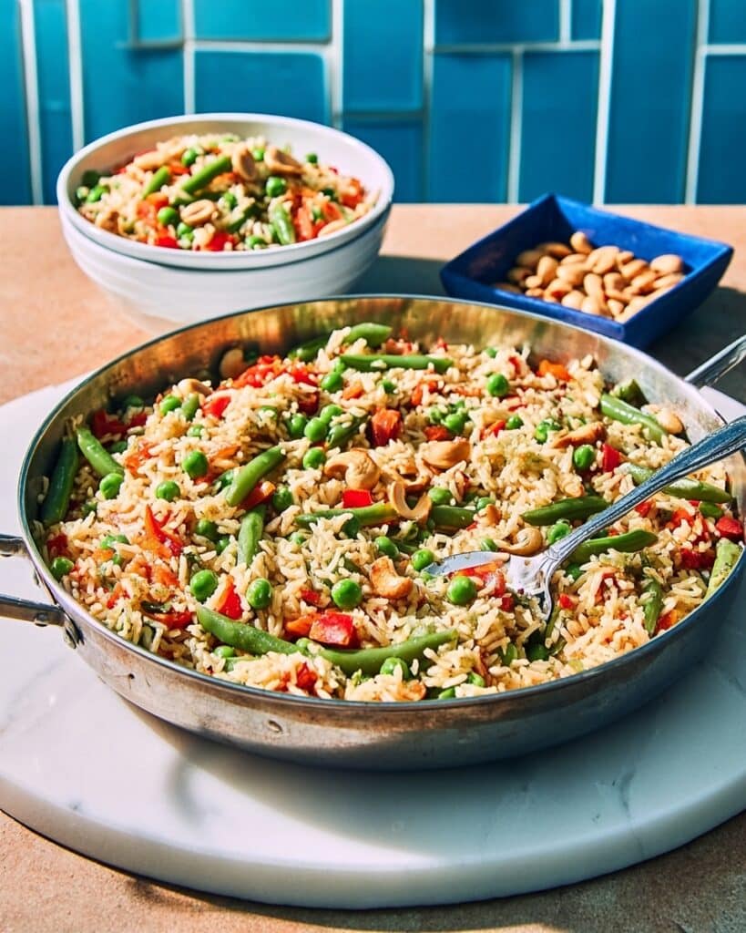One-Pot Five-Spice Brown Rice with Vegetables and Cashews Recipe