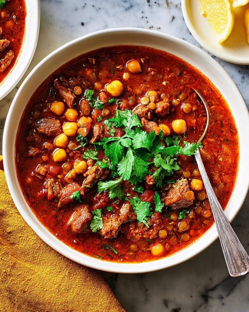 Harira: Traditional Moroccan Lentil and Chickpea Soup Recipe