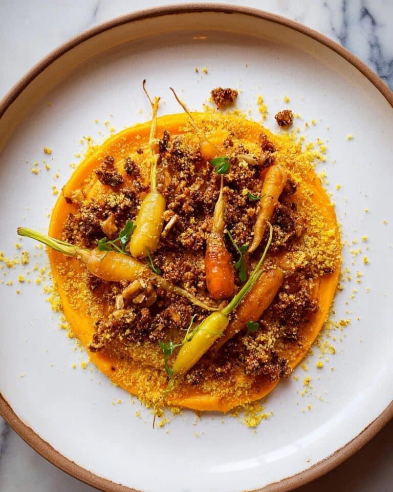 Heritage Carrots with Hazelnut Granola and Caramelized Carrot Purée Recipe