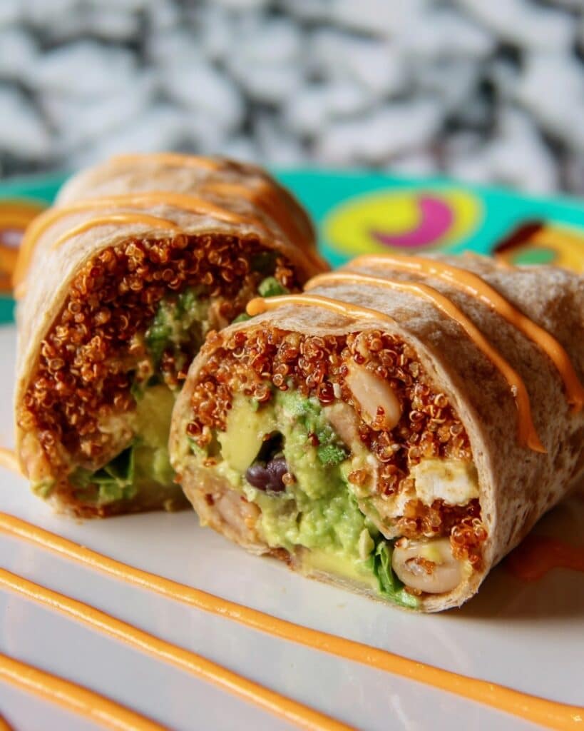 Vegan Quinoa Chorizo Loaded Breakfast Burrito Recipe