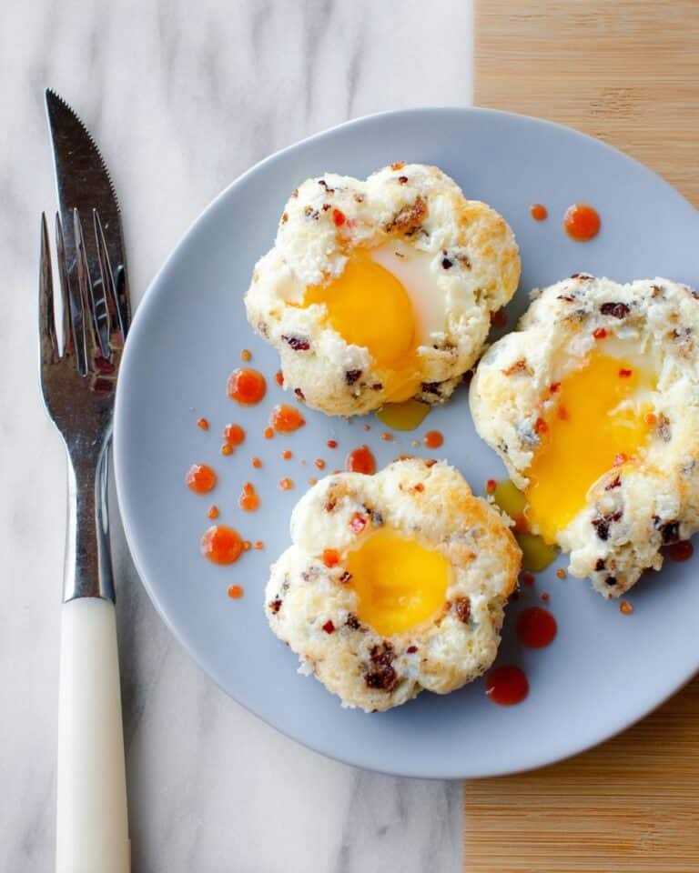 Eggs in Clouds with Sriracha Caviar Recipe