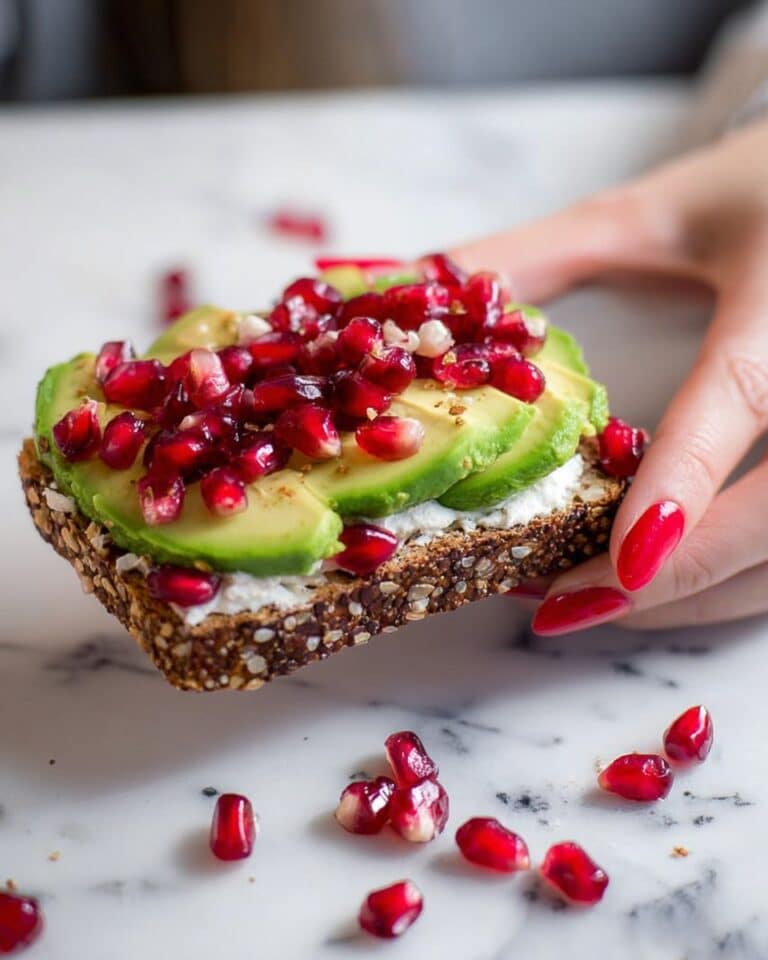 Zesty Lime Avocado Toast with Pomegranate Seeds and Honey Recipe