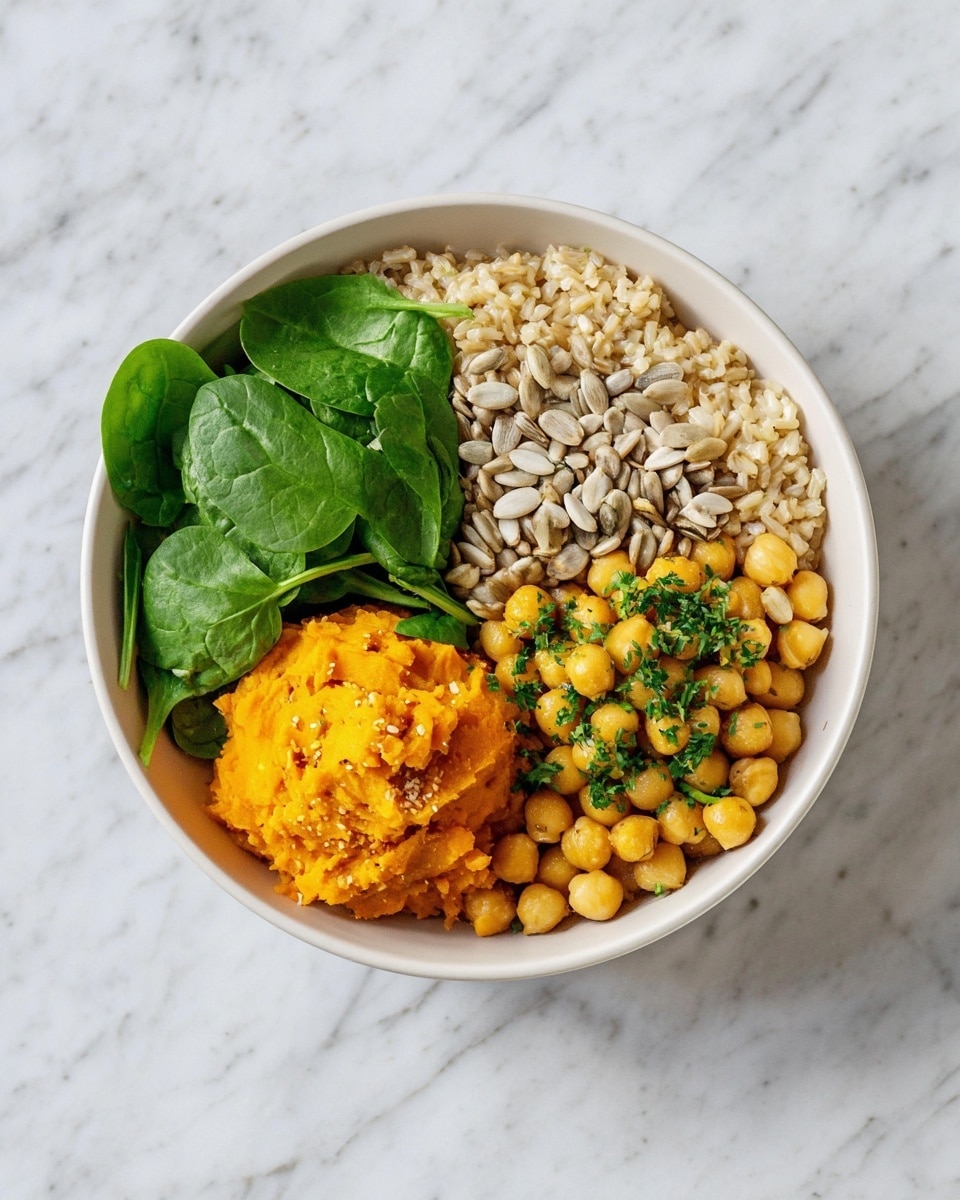 The image shows a close-up of a cooked dish with one main portion on a white plate in the front, and a black frying pan with three more portions in the background. Each portion has two layers: the bottom layer is chunky, red tomato sauce with visible pieces of diced vegetables, forming a thick, textured ring; the top layer is a sunny-side-up egg with bright yellow yolk centered and smooth white, surrounded by a slightly crispy edge where it meets the tomato sauce. Small green cilantro leaves are scattered on and around the tomato rings for color contrast. The plate is on a white marbled surface, with a gray folded cloth napkin and a silver fork placed beside it. Some fresh cilantro sprigs are also visible to the left in the background. Photo taken with an iphone --ar 4:5 --v 7