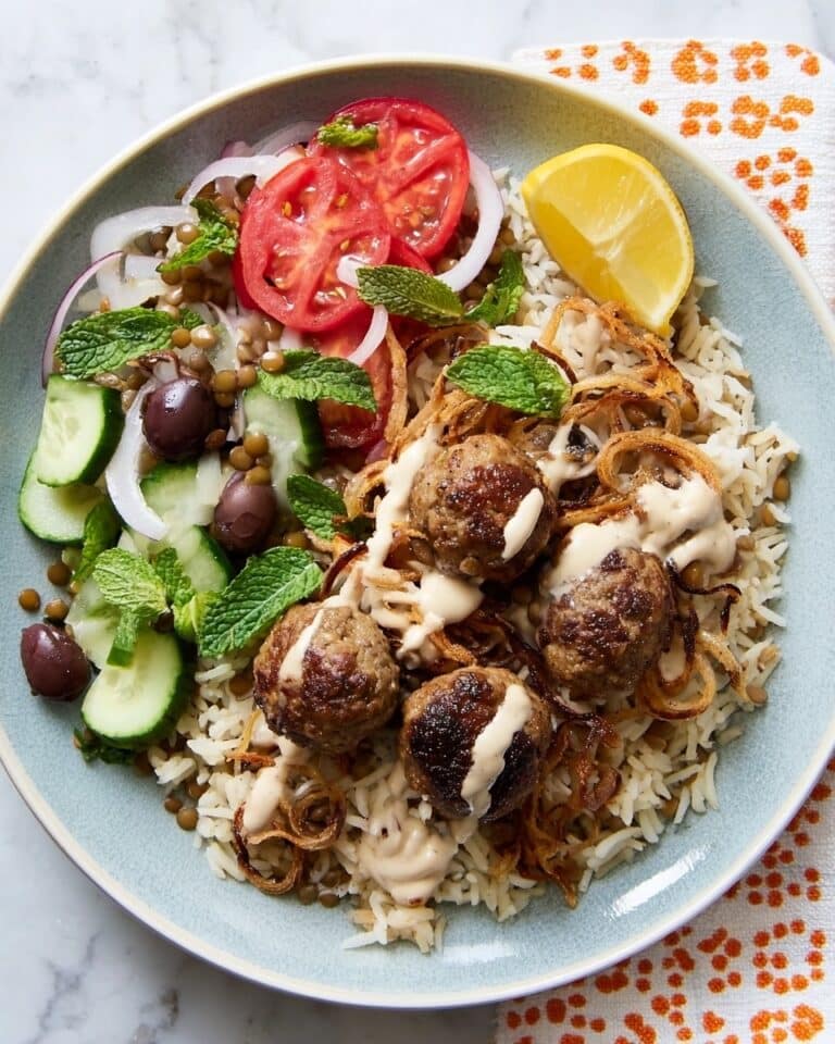 Lebanese-Style Lamb Meatballs with Mujadara and Tahini Sauce Recipe