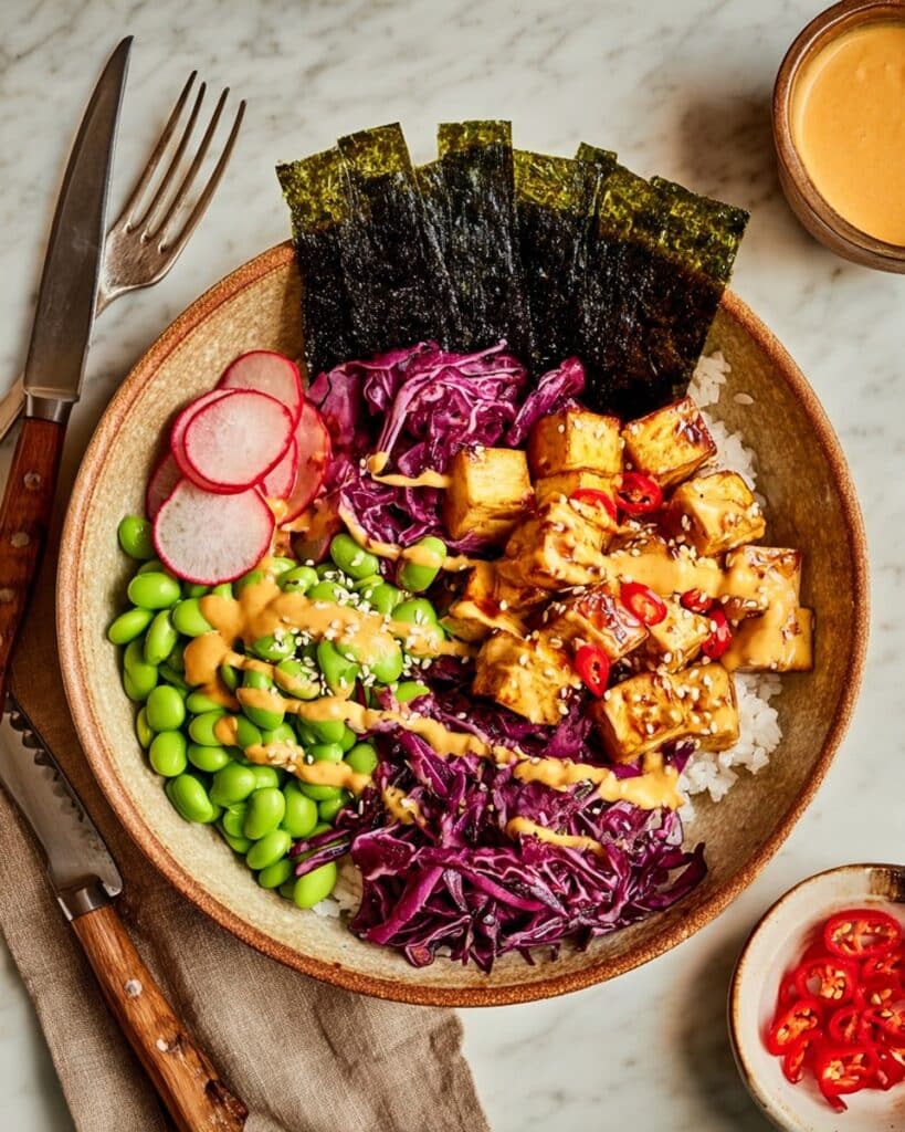 Honey & Soy Tofu Poke Bowl Recipe
