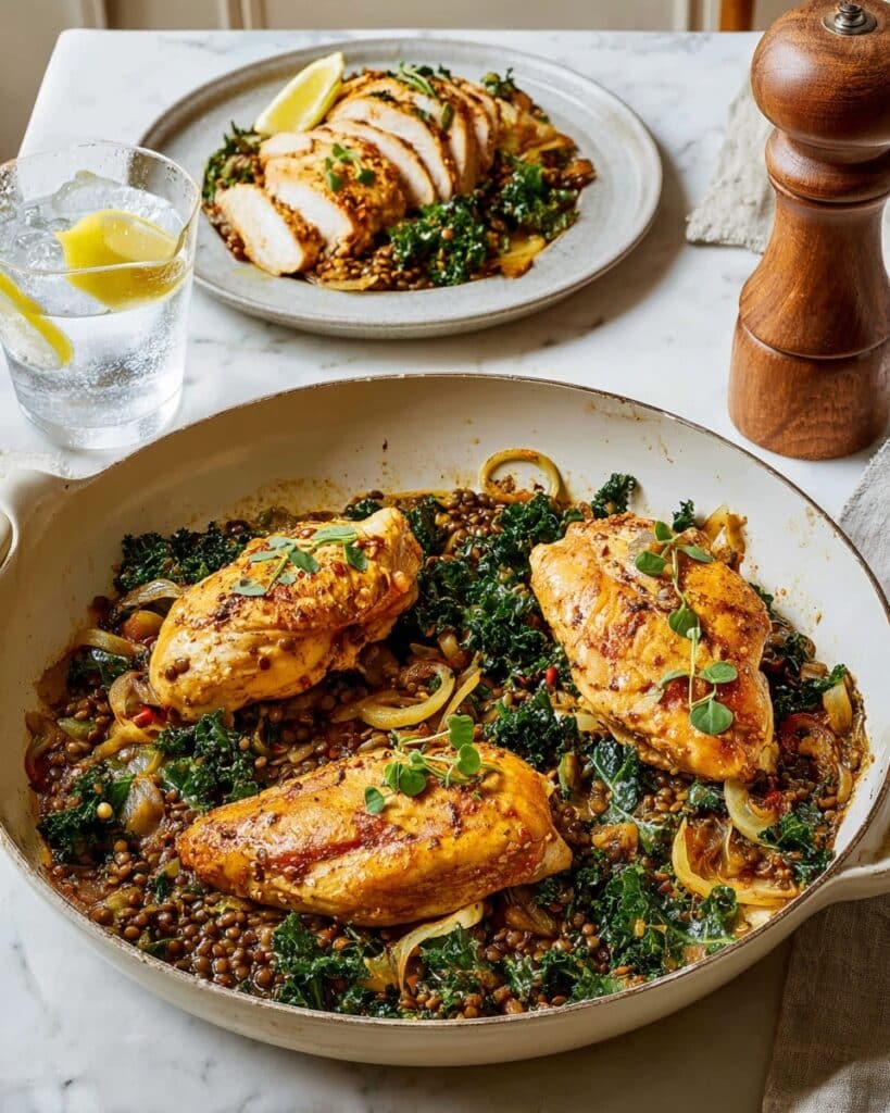 Schmaltzy Lentils with Chicken, Olives & Lemon Recipe