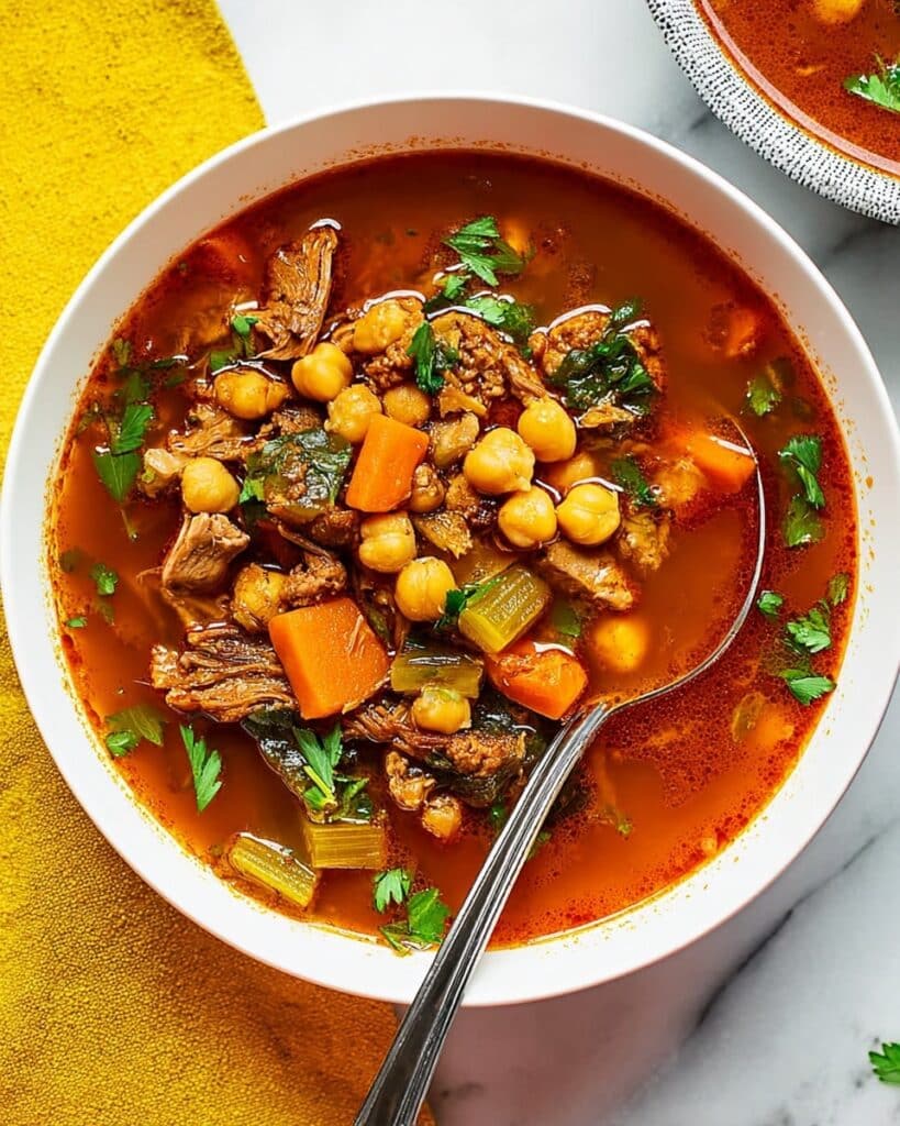 Lamb and Chickpea Lentil Soup with Spiced Herbs Recipe