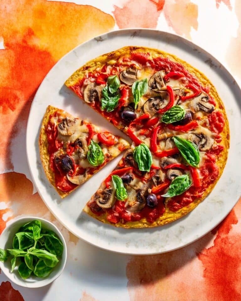 Pepper & Mushroom Socca Pizza Recipe