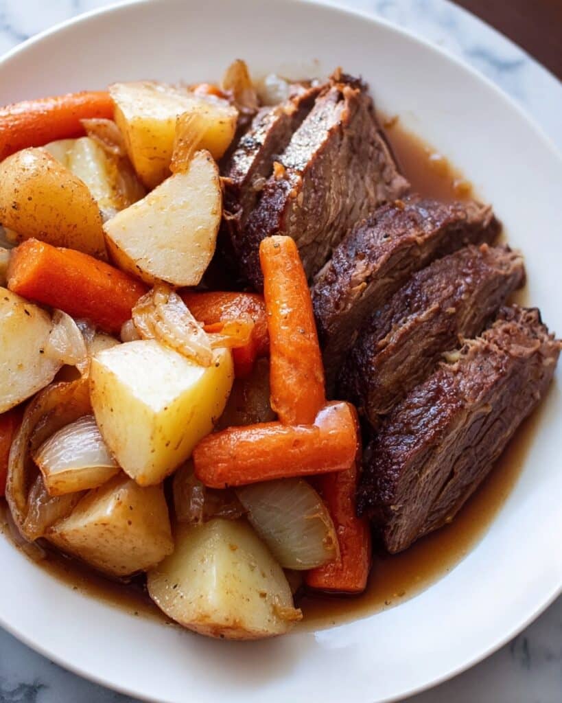 Sunday Pot Roast with Vegetables and Red Wine Recipe