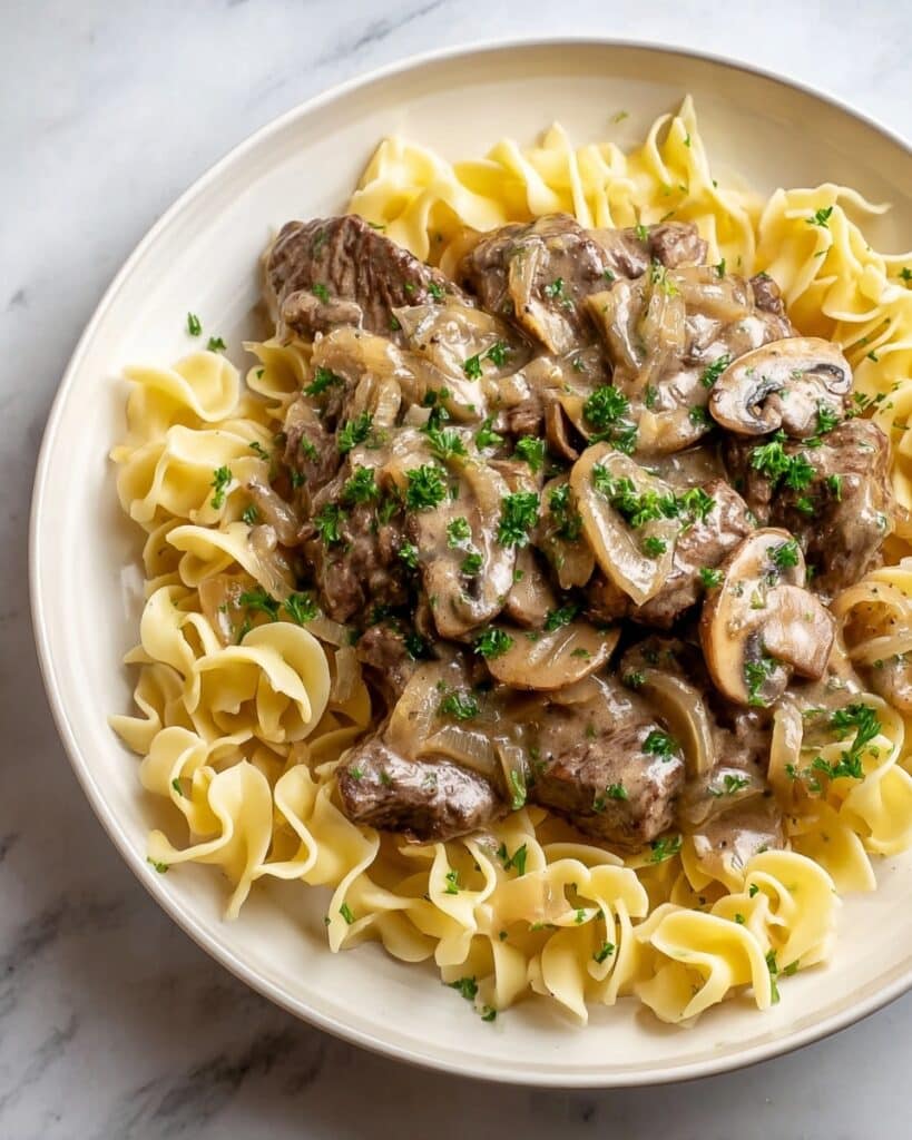 Creamy Mushroom Beef Stroganoff Recipe