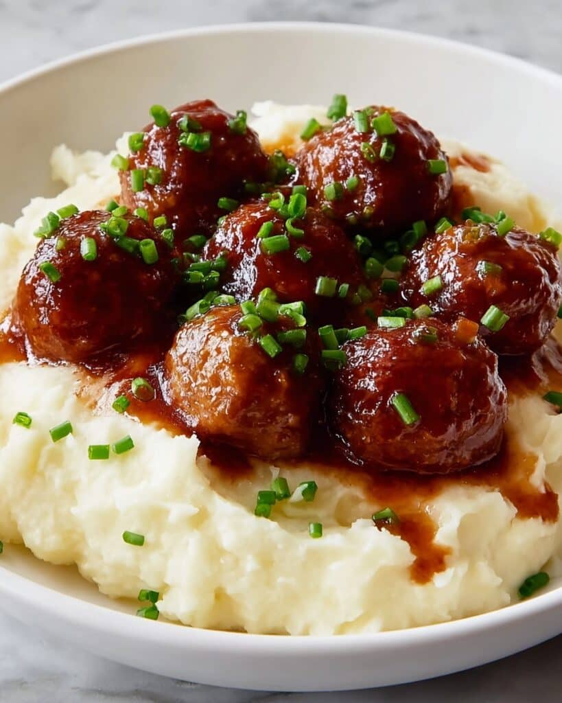 BBQ Meatballs with Creamy Mashed Potatoes Recipe