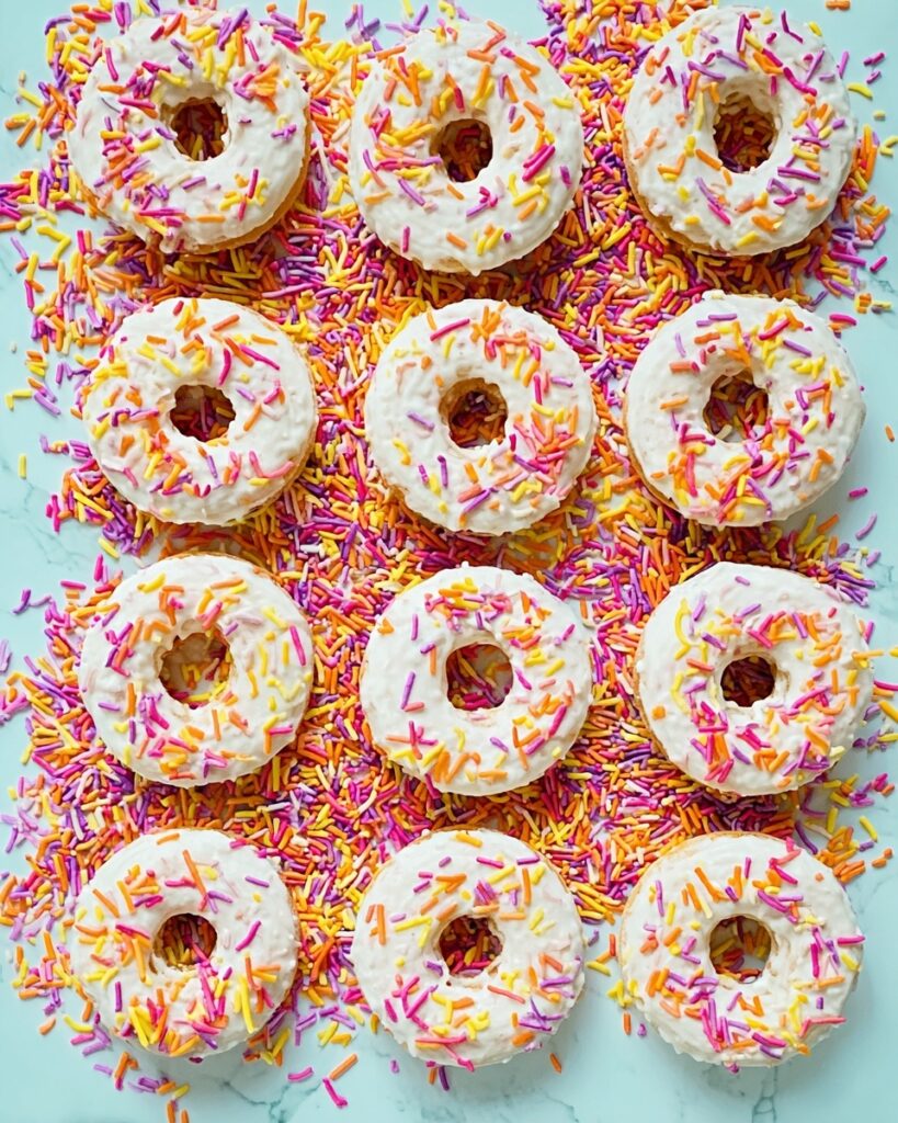 Apple ‘Doughnuts’ with Honey Soft Cheese and Sprinkles Recipe