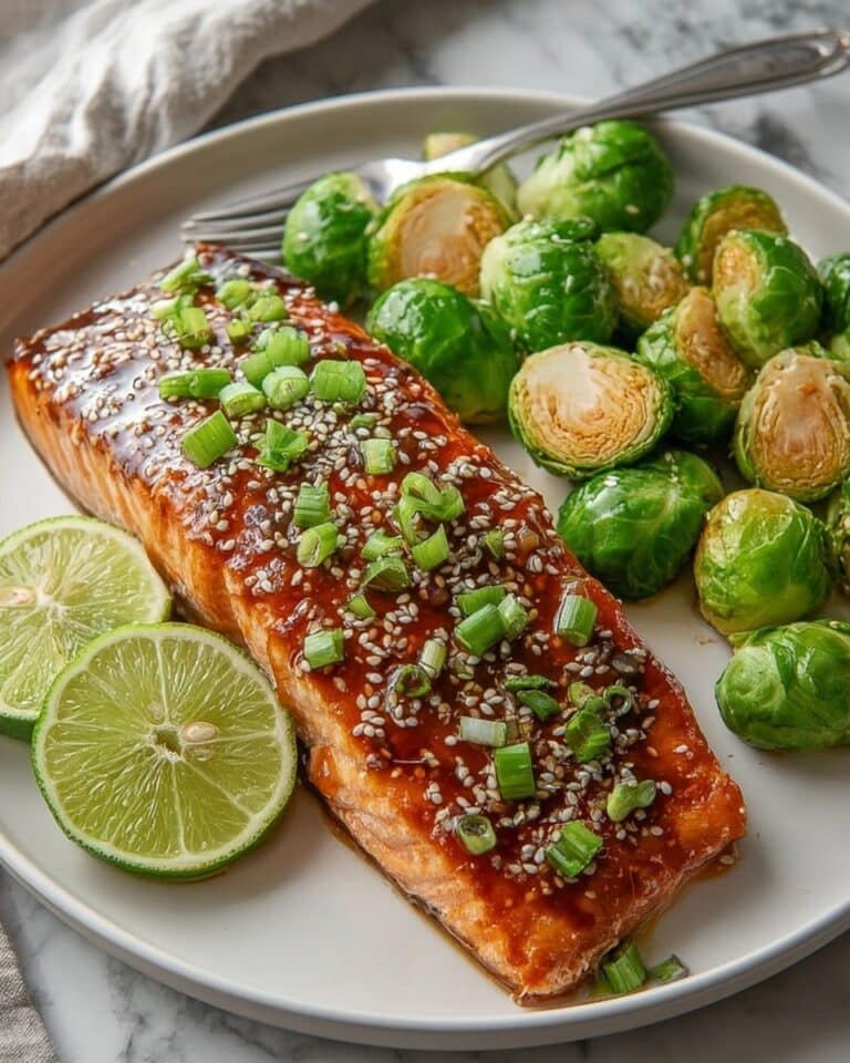 Sheet Pan Teriyaki Salmon with Roasted Brussels Sprouts Recipe