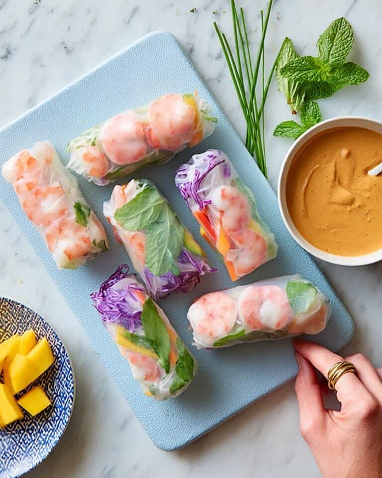 Rainbow Rice Paper Rolls with Fresh Vegetables and Shrimp Recipe