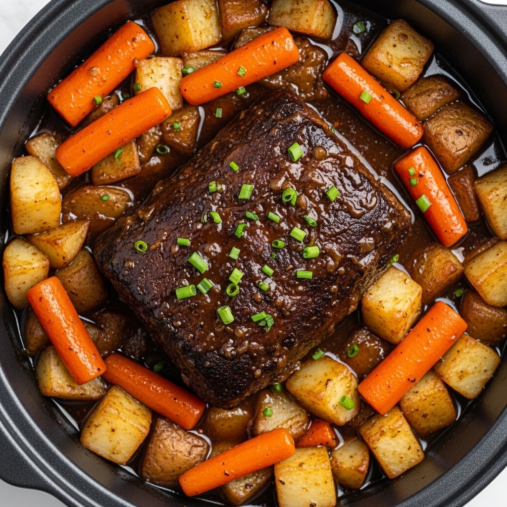 Crock Pot Chuck Roast with Potatoes, Carrots, and Rich Gravy Recipe