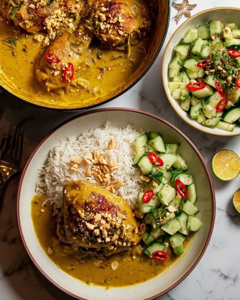 Peanut Butter & Coconut Chicken Traybake with Cucumber Salad Recipe