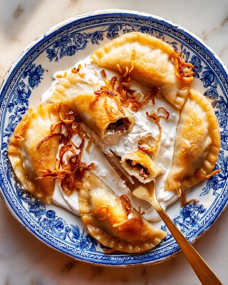 Varenyky with Sauerkraut, Mushrooms, Chestnuts, and Crispy Shallots Recipe