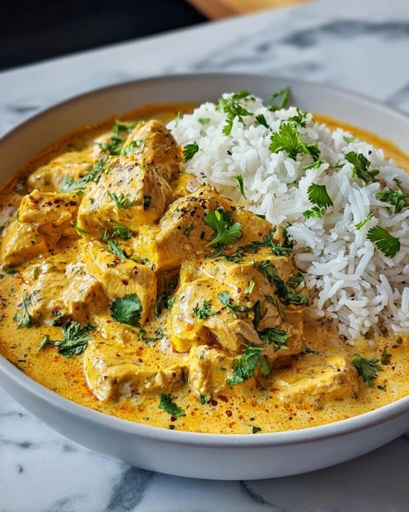 Creamy Chicken Korma with Coconut Milk and Spices Recipe