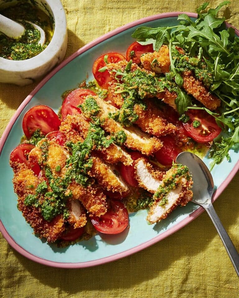 Lamb Milanese with Curried Marinara and Salsa Verde Recipe